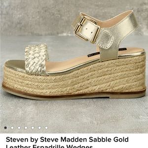 STEVEN by Steve Madden Sabble S7 gold leather NWOB